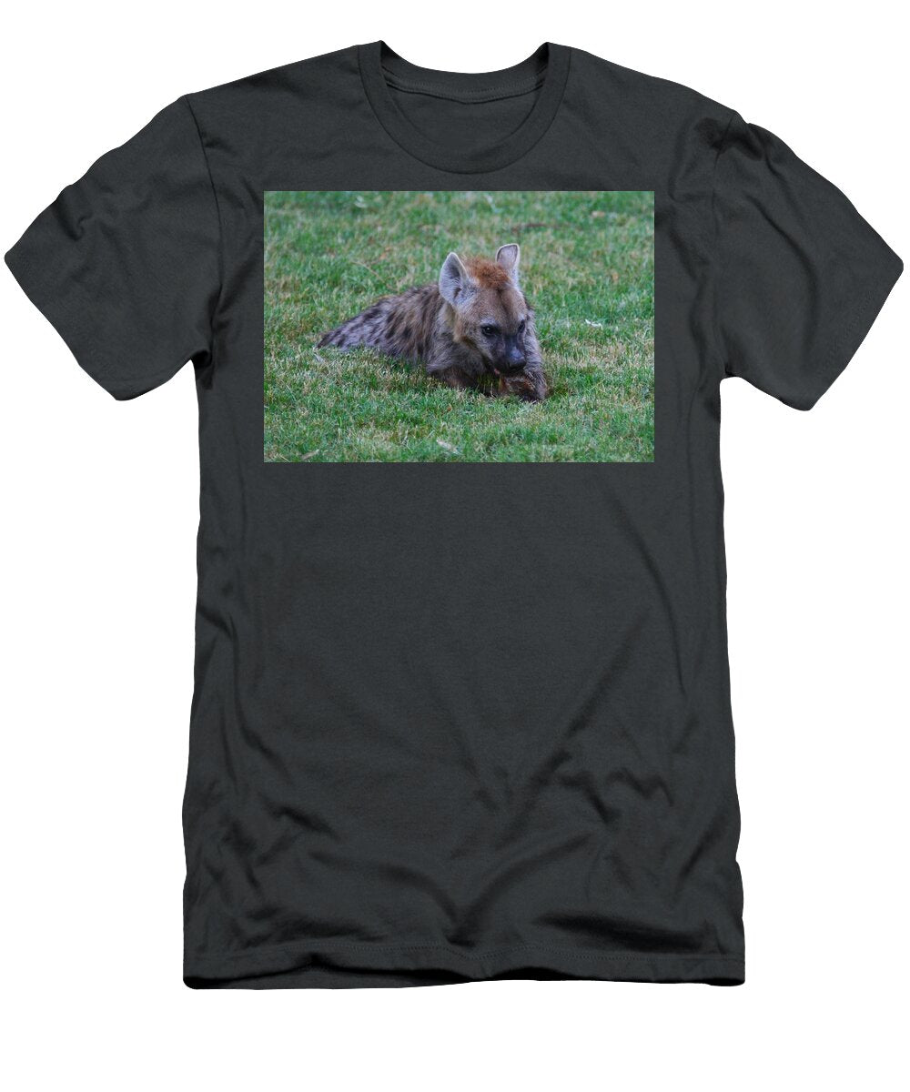 Hyena Resting on the Grass Brittney Powers T-Shirt
